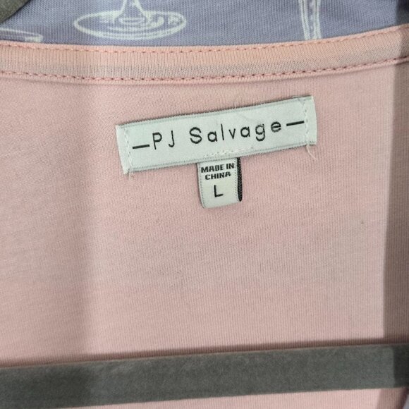 PJ SALVAGE champagne glasses collar top pajamas Sz L - Picture 7 of 8